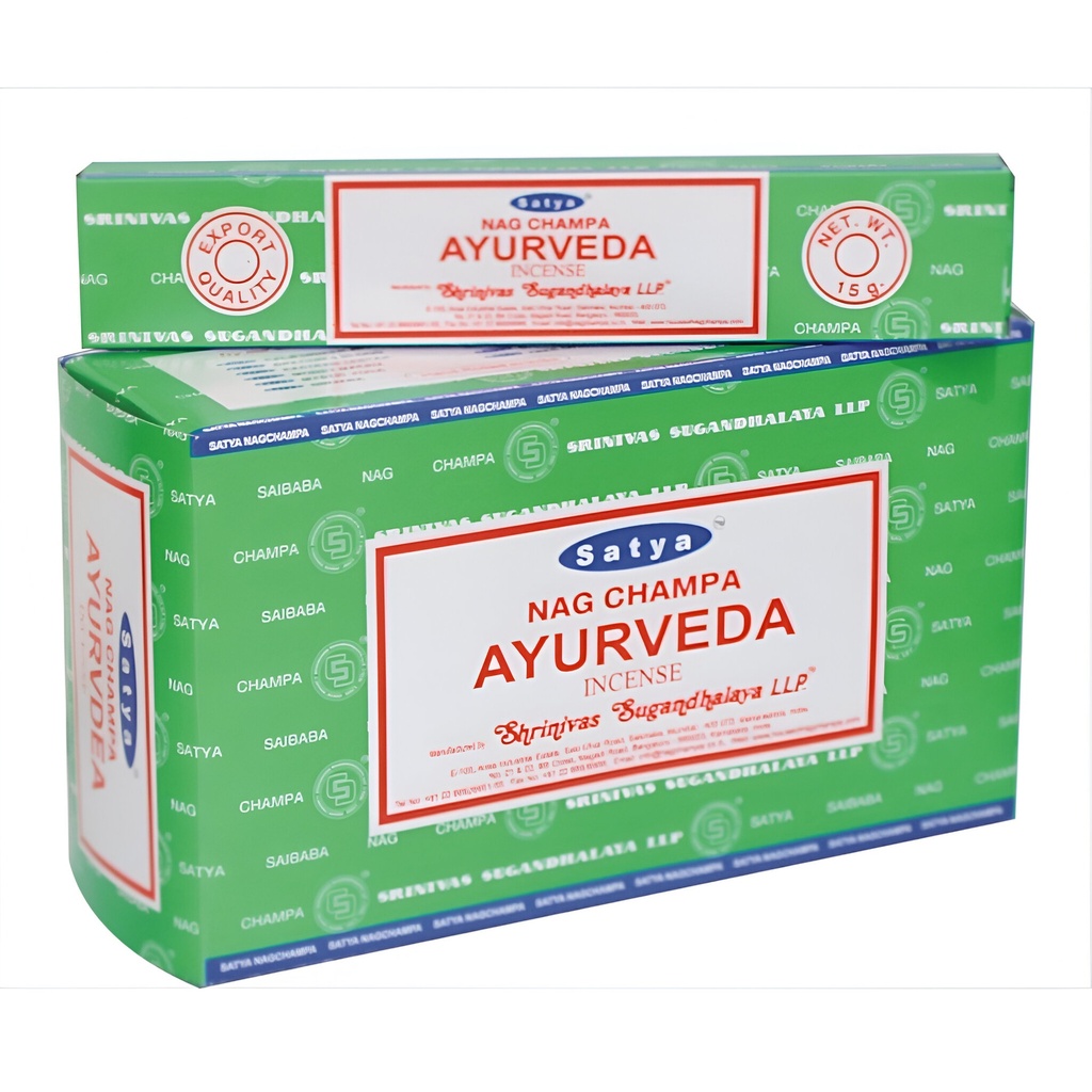 SATYA  | Satya Incense TRADITIONAL AYURVEDA  - Box of 12 packs, 15g per pack