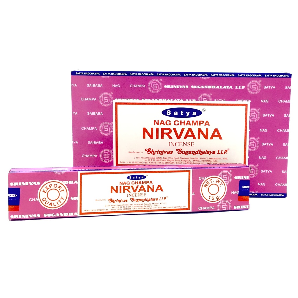 SATYA  | Satya Incense NIRVANA - Box of 12 packs, 15g per packcense OPIUM - Box of 12 packs, 15g per pack