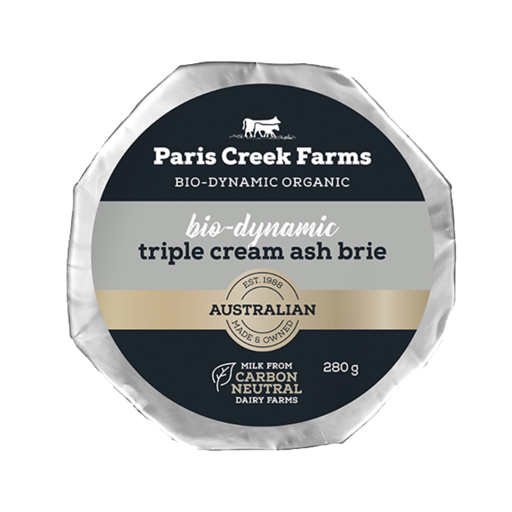 PARIS CREEK FARMS | Bio-Dynamic Triple Cream Ash Brie 280g