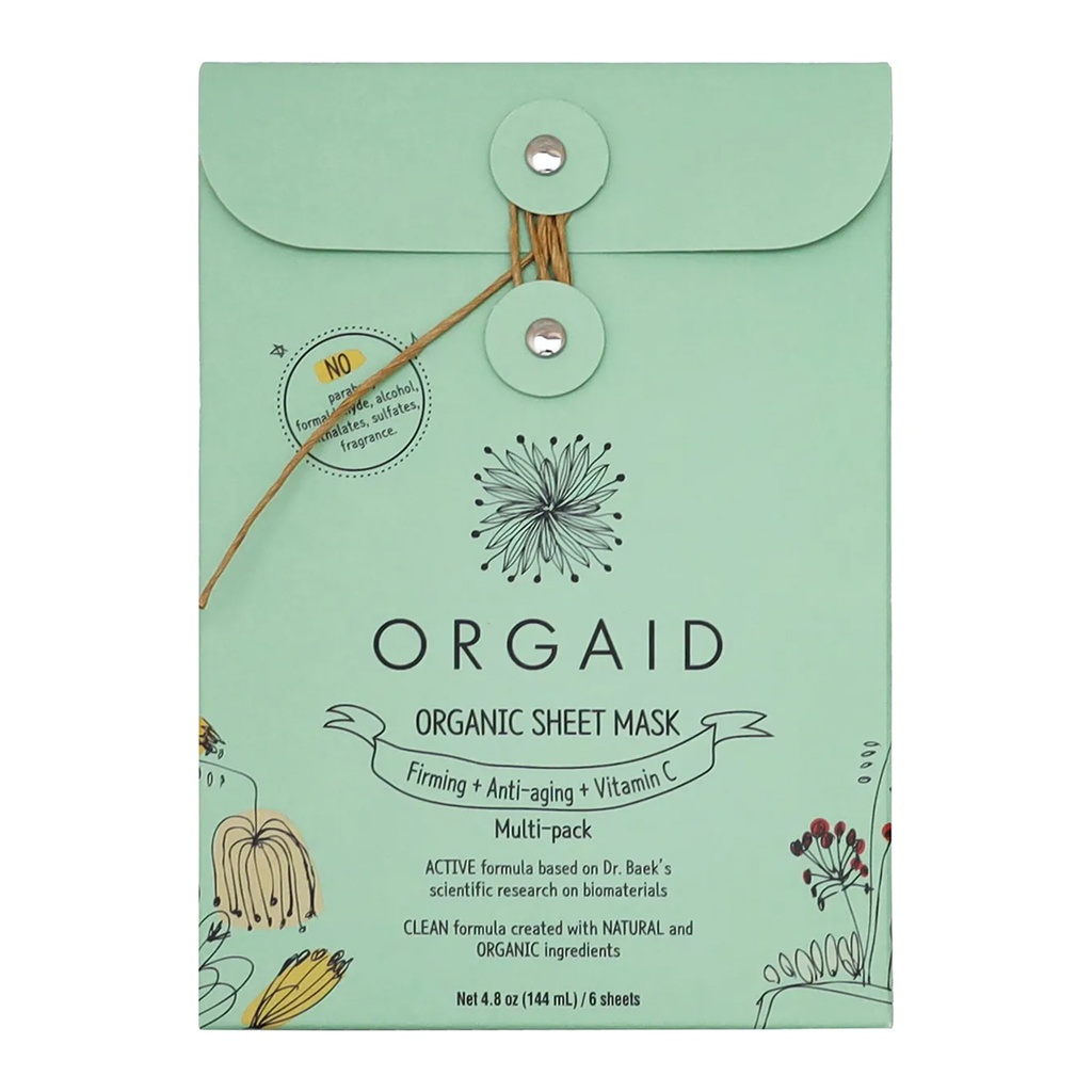 ORGAID | Organic Sheet Mask Firming, Anti-Aging + Vitamin C 24ml x6