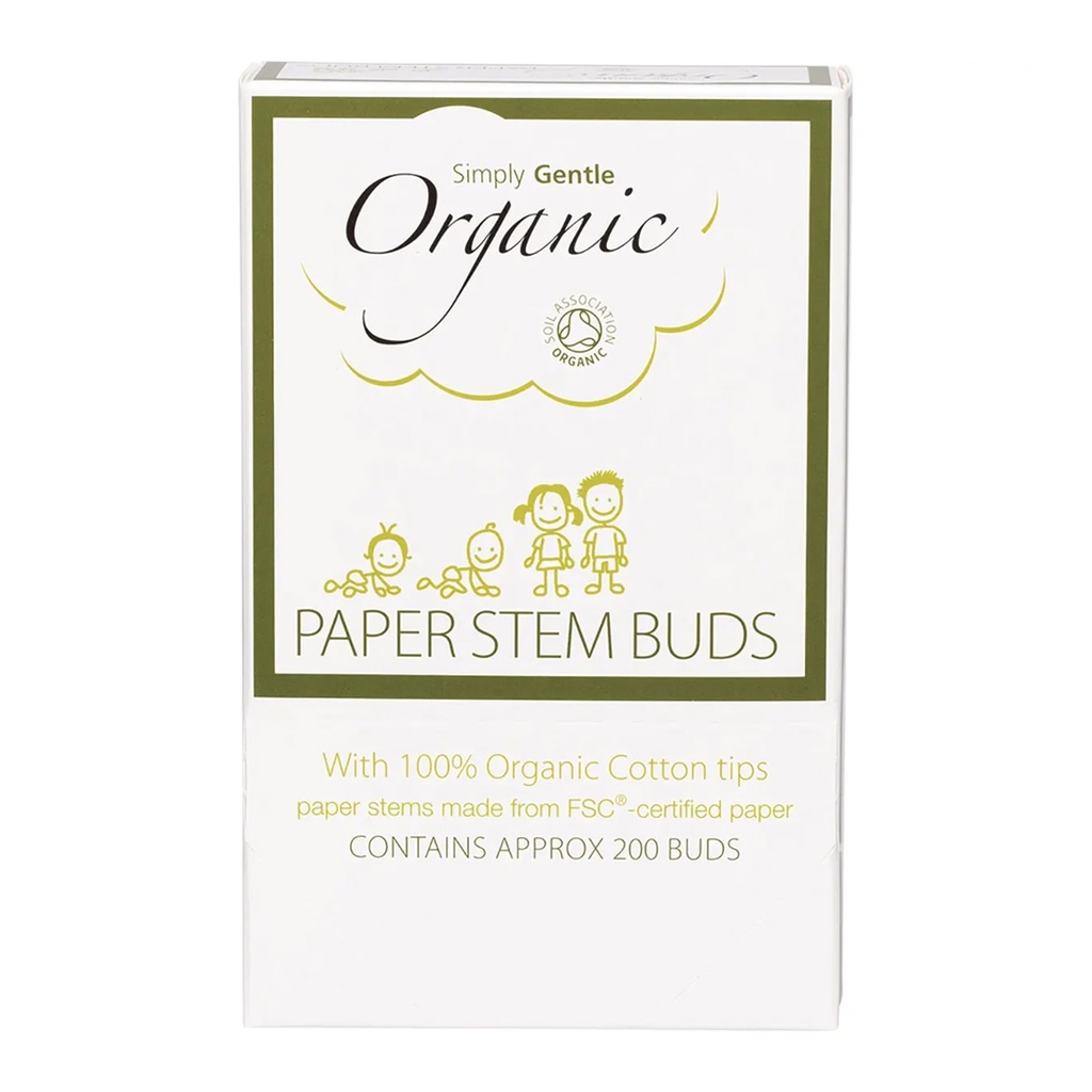 SIMPLY GENTLE ORGANIC | 紙莖棉籤 100% 有機棉頭 200支