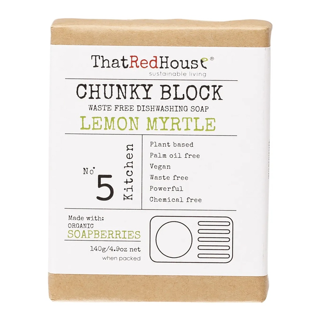 THAT RED HOUSE | Chunky Block Dishwashing Soap Lemon Myrtle 140g