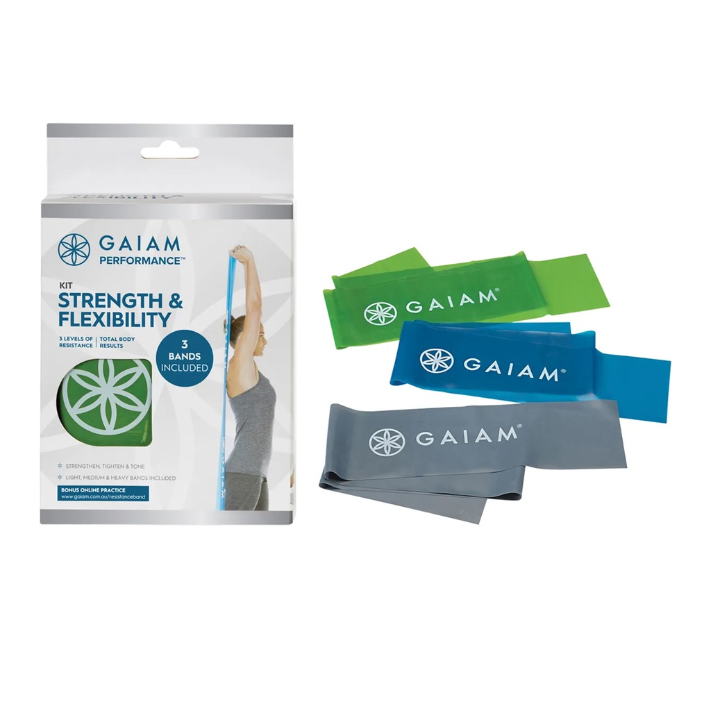 GAIAM | Strength & Flexibility Kit Light, Medium & Heavy Bands