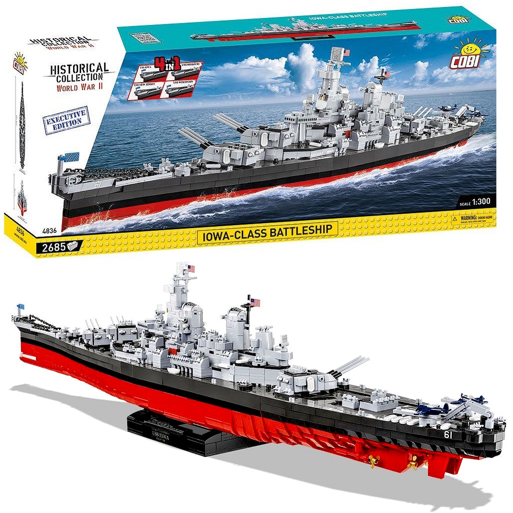 COBI | COBI-4836 | HC WWII /4836/ 艾奧瓦級戰艦 特別版 2685片