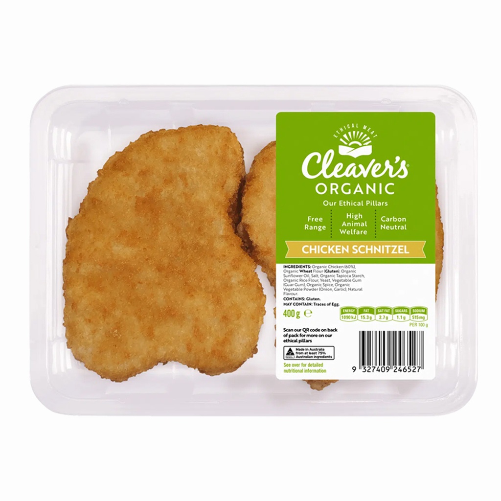 CLEAVER’S ORGANIC MEAT | Organic Chicken Schnitzel 400G