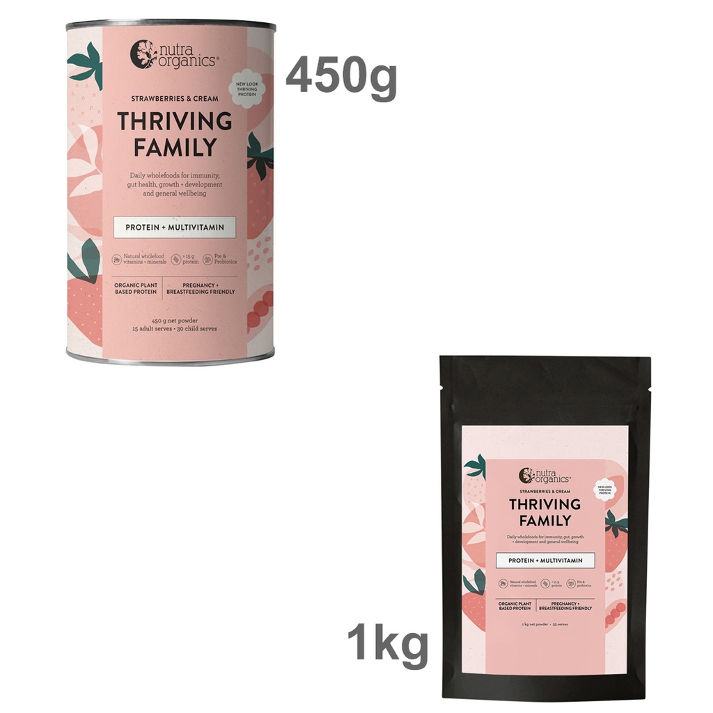 NUTRA ORGANICS | 有机繁荣家庭蛋白 (Protein + Multivitamin) 草莓奶油味