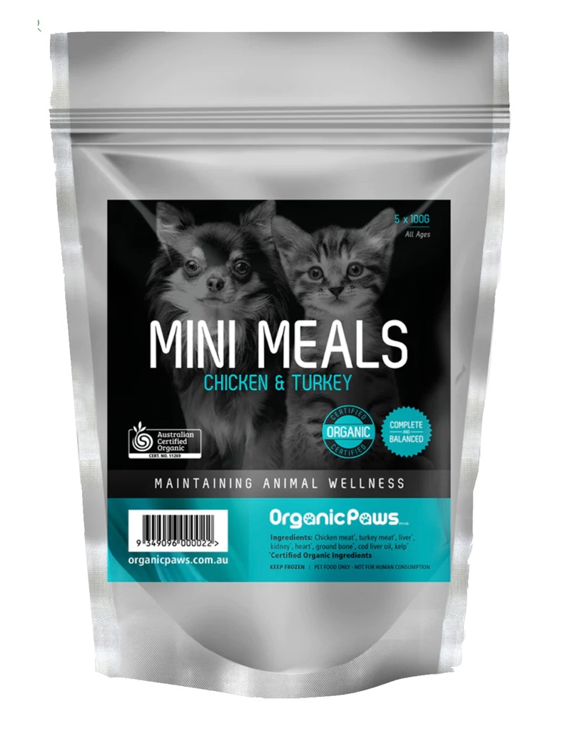 ORGANIC PAWS |  Mini Meals - Chicken and Turkey 100g x60