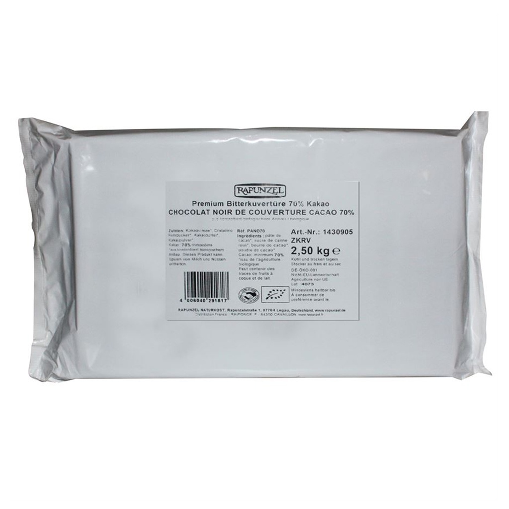 ORGANIC TIMES | 70% Dark Couverture Chocolate 2.5kg
