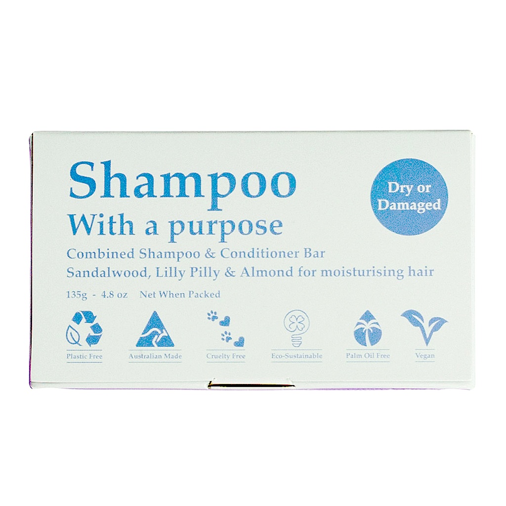 SHAMPOO WITH A PURPOSE | 乾燥或受損髮質專用洗髮及護髮皂 135克
