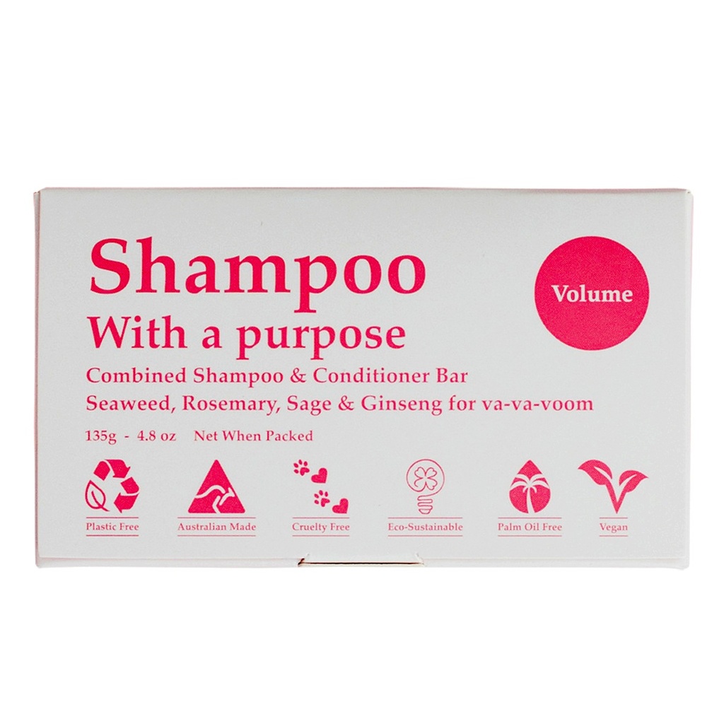 SHAMPOO WITH A PURPOSE | Shampoo & Conditioner Bar Volume 135g 