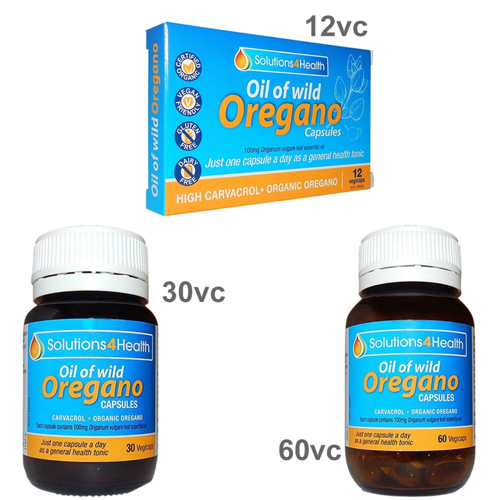 SOLUTIONS 4 HEALTH | Organic Oil of Wild Oregano Capsules (vc = vegan capsules)