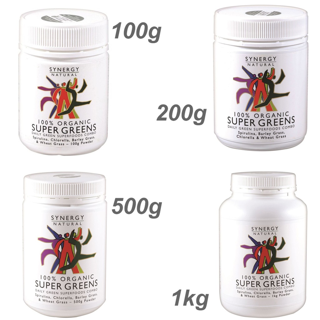 SYNERGY NATURAL | 有机超级绿色混合粉（含螺旋藻、绿藻、大麦草&小麦草）
