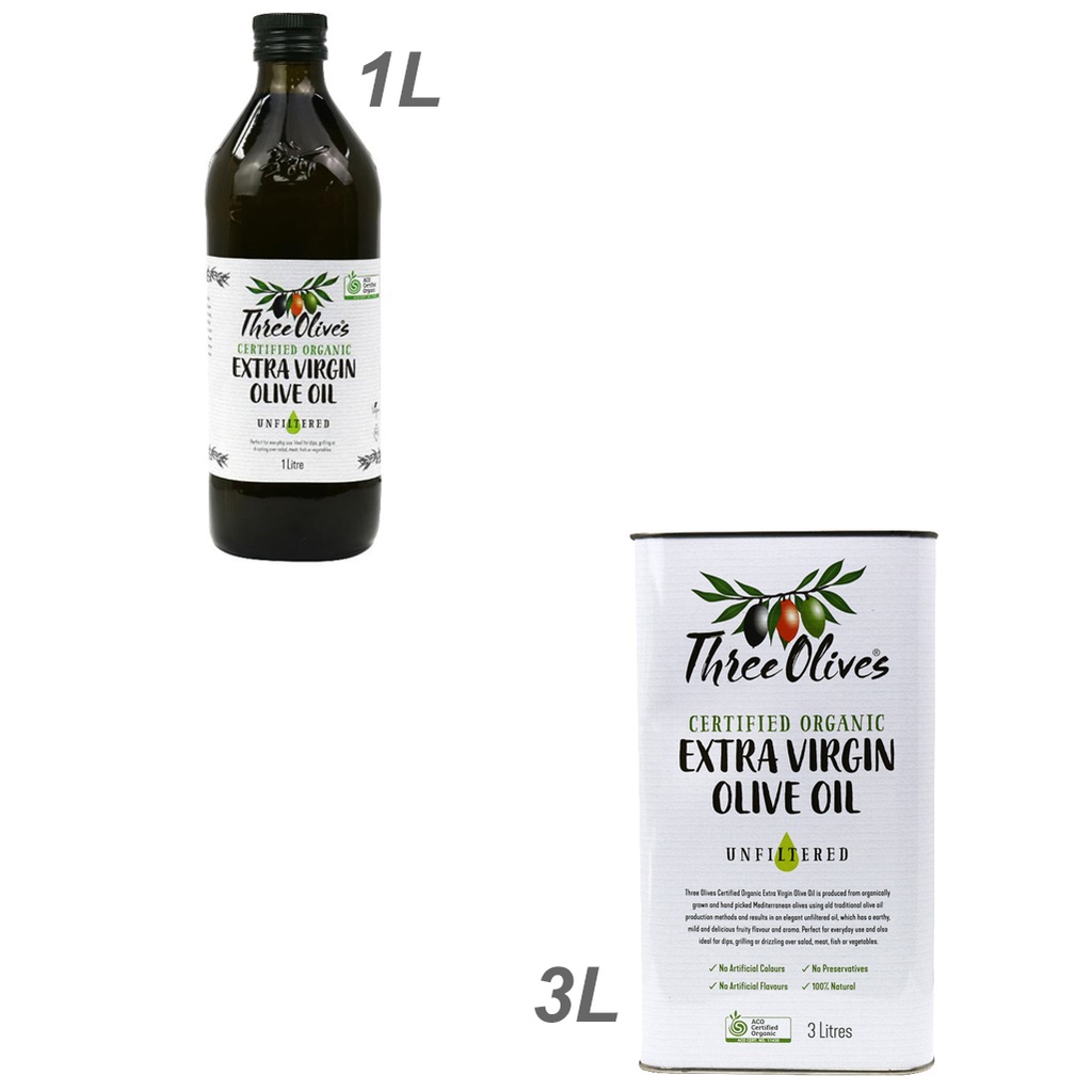 THREE OLIVES | Organic Extra Virgin Olive Oil