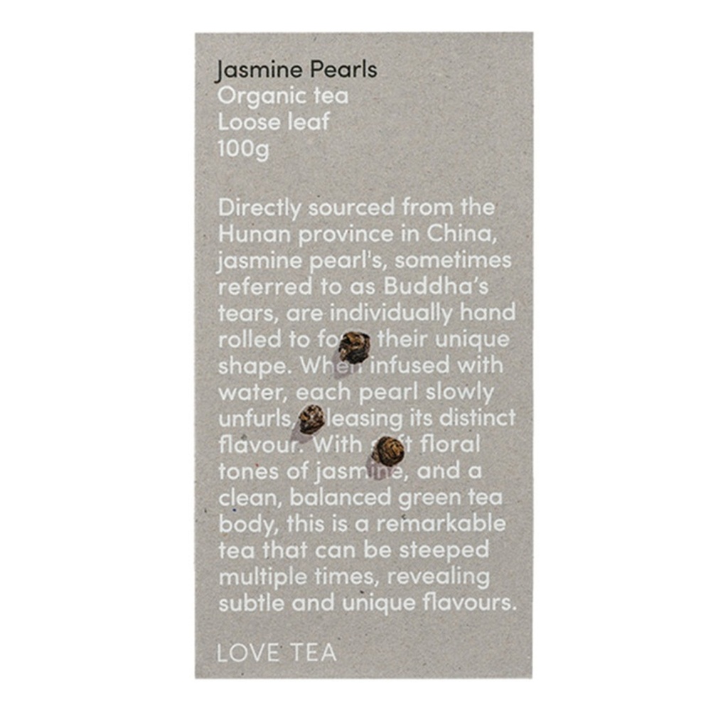 LOVE TEA | Organic Jasmine Pearls Tea Loose Leaf 100g