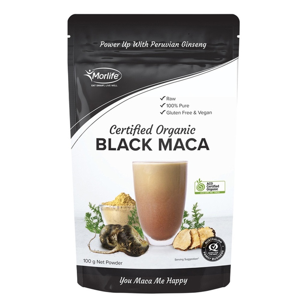 MORLIFE | Organic Black Maca Powder 100g