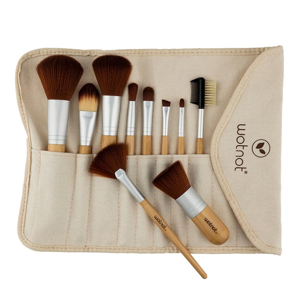 WOTNOT NATURALS | Vegan Makeup Brushes, Set of 10