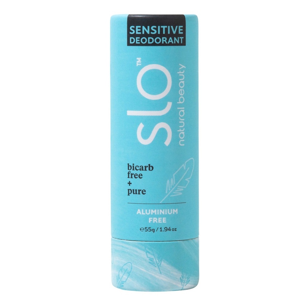 SLO NATURAL BEAUTY | Natural Deodorant Stick Bicarb Free + Pure (Vanilla) 55g