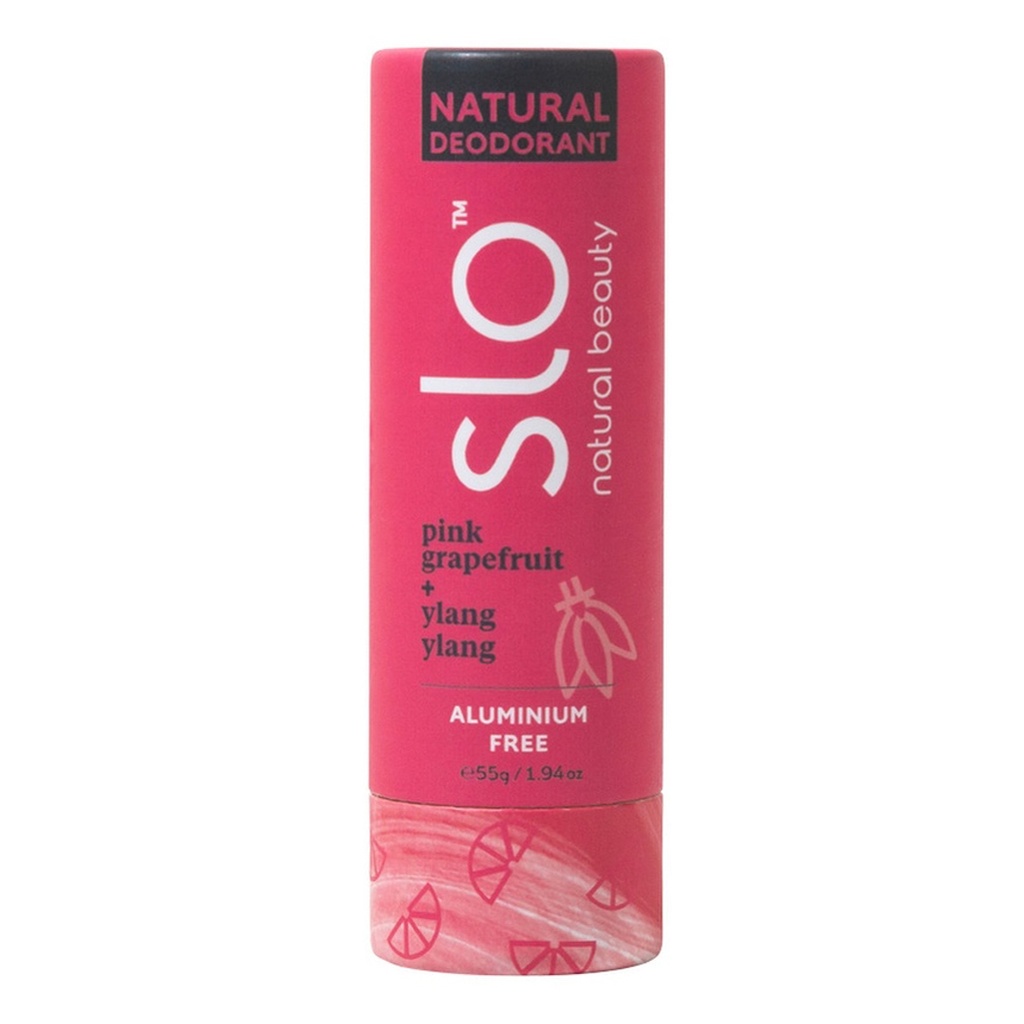 SLO NATURAL BEAUTY | Natural Deodorant Stick Pink Grapefruit + Ylang Ylang 55g