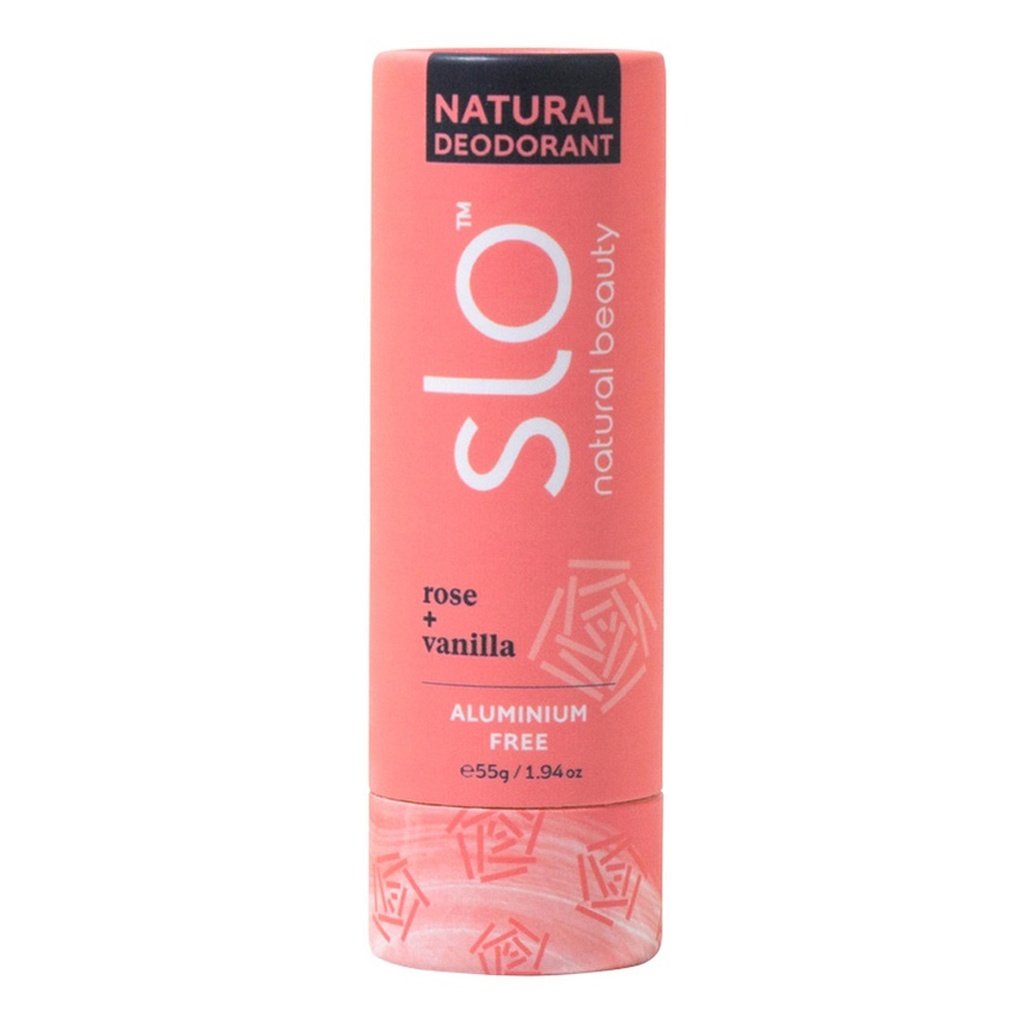 SLO NATURAL BEAUTY | Natural Deodorant Stick Rose + Vanilla 55g