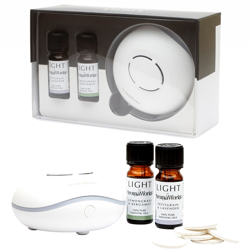 AROMAWORKS | Works Light Gift Set USB Aroma Diffuser with Essential Oil Duo
