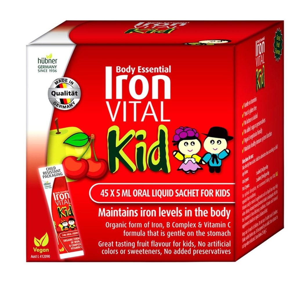 SILICEA BODY ESSENTIAL | Iron VITAL Kid (5mg Iron) Sachets 5ml x 45 Pack
