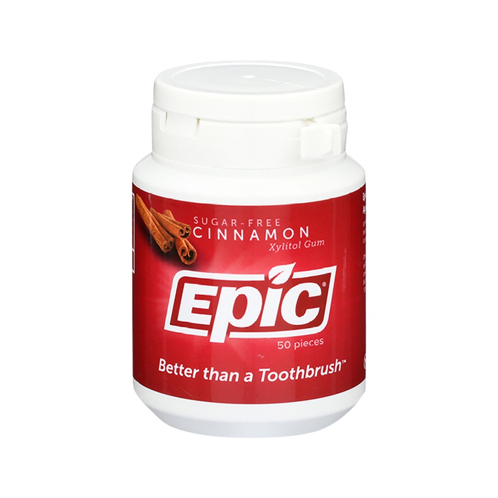 EPIC | Xylitol (Sugar-Free) Gum Cinnamon 50 Piece Tub