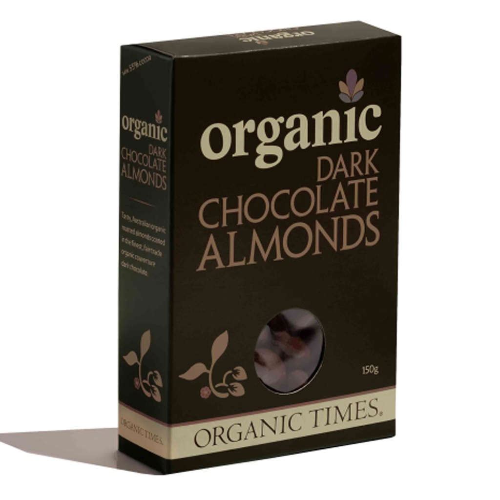 ORGANIC TIMES | Almonds – Dark Chocolate 150g