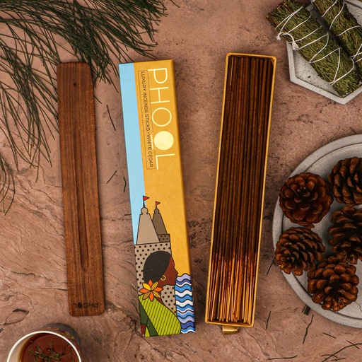 PHOOL | Natural Incense Sticks - White Cedar, 40 units