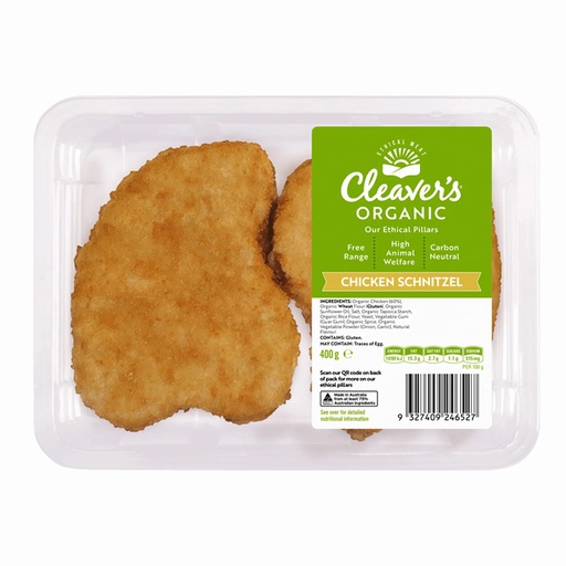 CLEAVER’S ORGANIC MEAT | Organic Chicken Schnitzel 400G