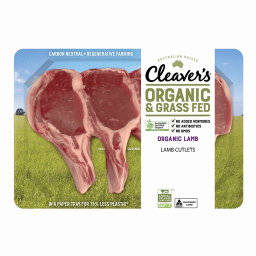 CLEAVER’S ORGANIC MEAT | Organic Lamb Cutlets (approx 250g)