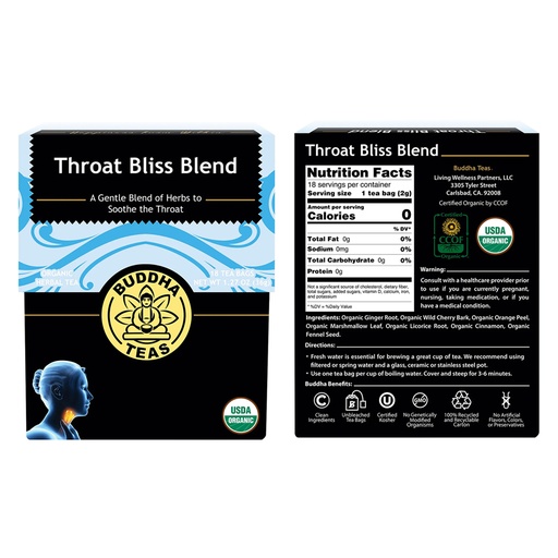 BUDDHA TEAS | 有機草本茶包 – 喉舒混合茶，18包