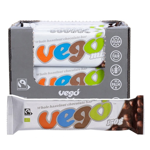 VEGO | 完整榛果有機巧克力條 150克