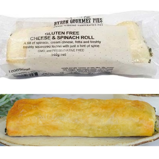 BYRON GOURMET PIES | Gluten Free Cheese & Spinach Rolls 140g (Frozen)