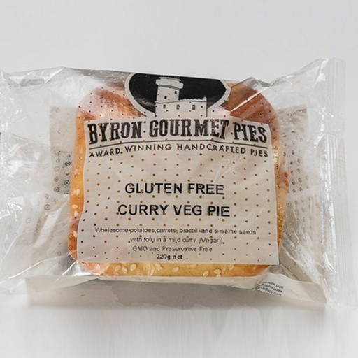 BYRON GOURMET PIES | Gluten Free Curry Vegan Pies 220g (Frozen)