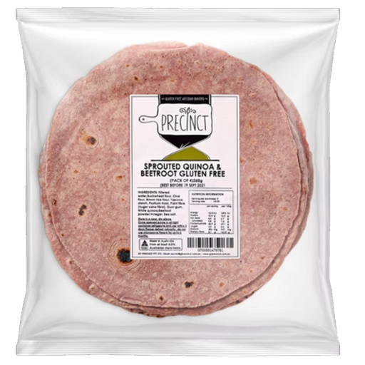 GF PRECINCT | Sprouted Quinoa Beetroot Wraps (4 Pack) 260g