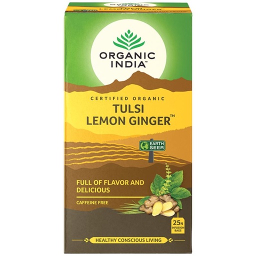 ORGANIC INDIA | 有機印度 | 薄荷檸檬生薑茶，25包每盒