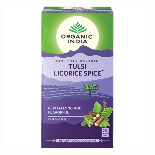 ORGANIC INDIA | Tulsi Licorice Spice Tea, 25 packs per box