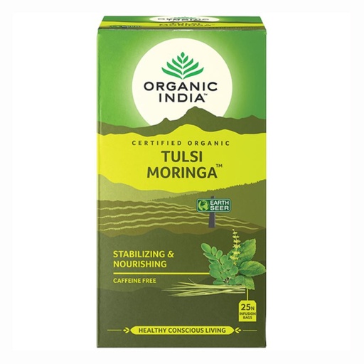 ORGANIC INDIA | Tulsi Moringa Tea, 25 packs per box