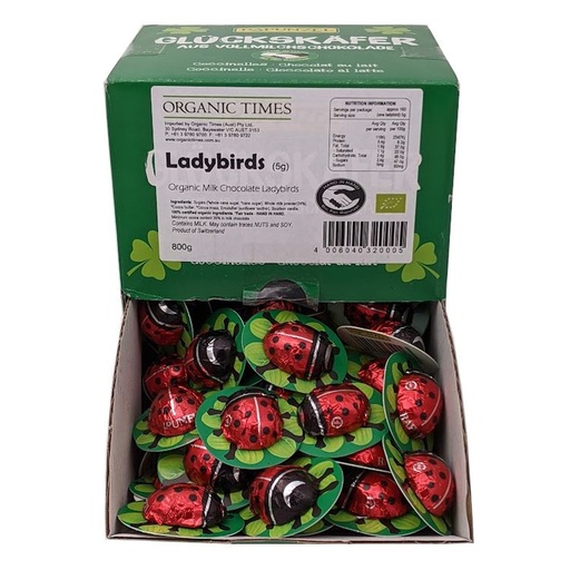 ORGANIC TIMES | Milk Chocolate Ladybirds 800g