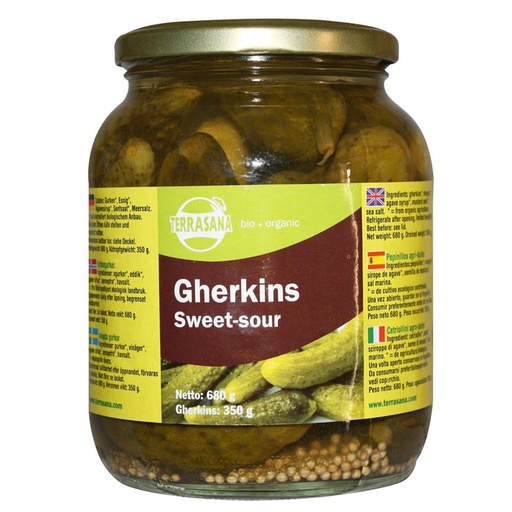TERRASANA | Gherkins Sweet & Sour 680g