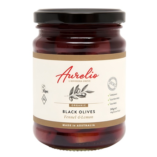 SPIRAL | Organic Black Olives with Fennel & Lemon 240g