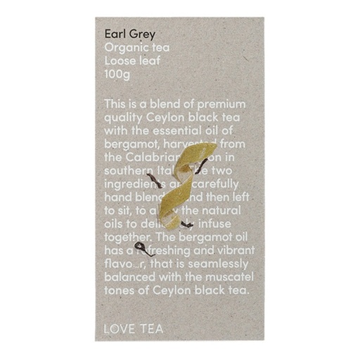 LOVE TEA | Organic Earl Grey Tea Loose Leaf 100g