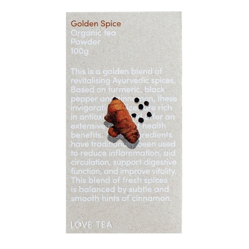 LOVE TEA | Organic Golden Spice Tea Loose Leaf (Powdered Spice Blend) 100g