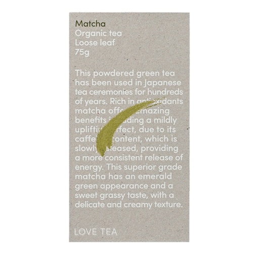LOVE TEA | Organic Matcha Tea Loose Leaf 75g