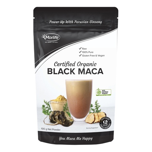 MORLIFE | Organic Black Maca Powder 100g
