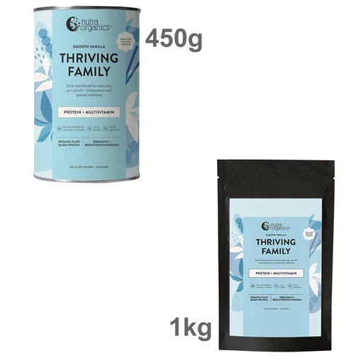 NUTRA ORGANICS | Organic Thriving Family Protein 〔Protein + Multivitamin〕- Smooth Vanilla