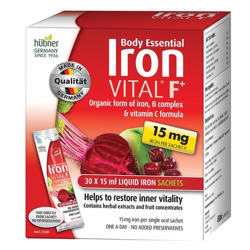 SILICEA BODY ESSENTIAL | 铁元素VITAL F+（15毫克铁）随身包，15毫升 x 30包