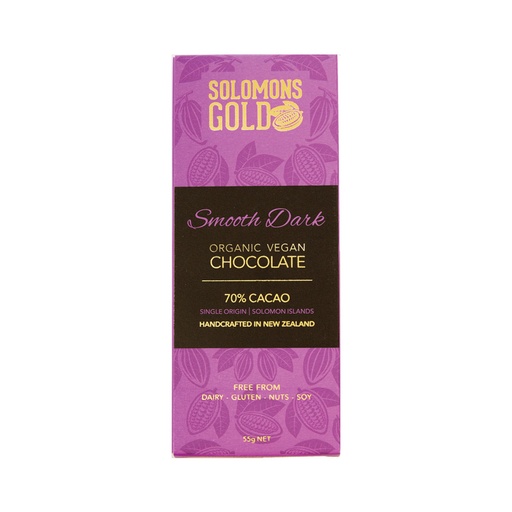 SOLOMONS GOLD | 有机纯素丝滑黑巧克力 (70%可可) 55g