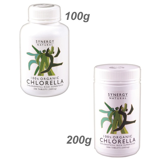 SYNERGY NATURAL | 100% Organic Chlorella 500mg (t = tablets)
