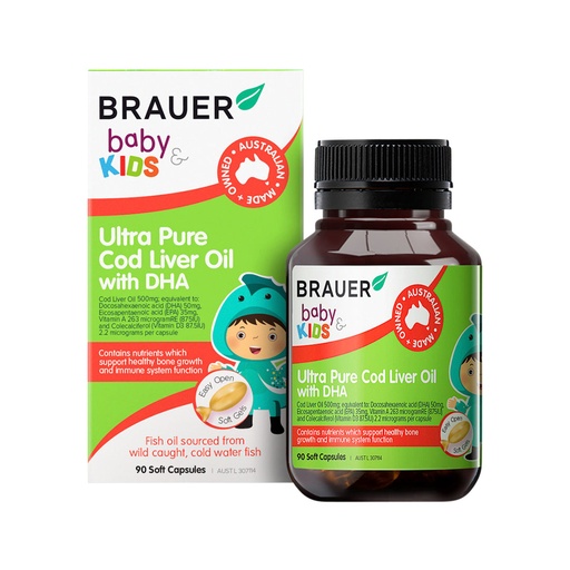 BRAUER | Baby & Kids Ultra Pure Cod Liver Oil with DHA 90c